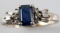 10K WHITE GOLD SAPPHIRE & DIAMOND LADIES RING