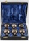 SET OF 6 ETCHED EPNS SILVER PLATE CORDIALS