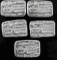 MONARCH 1 OUNCE TROY .999 FINE SILVER BAR LOT OF 5