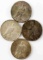 4 SILVER PEACE DOLLAR COIN LOT 1922 1923 2 X 1925