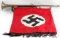 WWII THIRD REICH GERMAN NSDAP WALL FLAG BUGLE