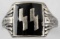 WWII GERMAN THIRD REICH WAFFEN SS SILVER RING