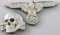 GERMAN THIRD REICH SS OFFICER VISOR CAP BADGE SET