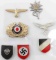 WWII GERMAN THIRD REICH CAP BADGE LOT OF SEVEN