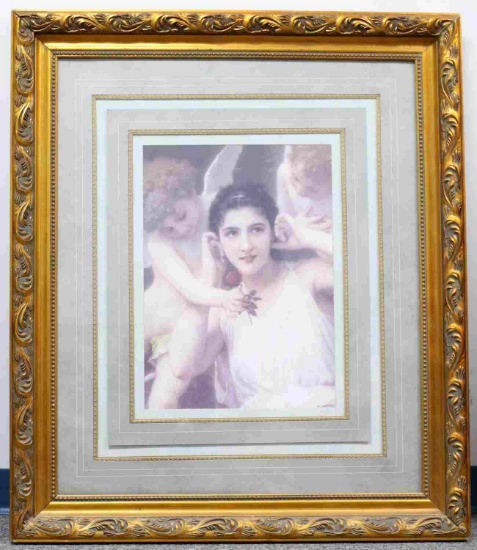 FRAMED OFFSET LITHO OF JEUNESSE BY BOUGUEREAU