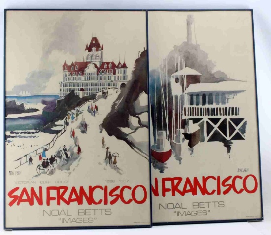 PAIR NOAL BETTS SAN FRANCISCO TRAVEL POSTERS