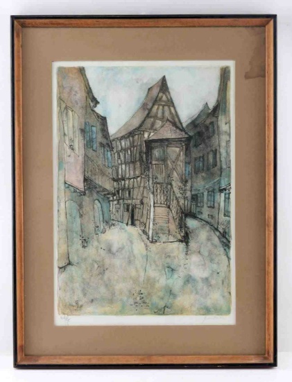 BERNARD GANTNER SIGNED AND FRAMED LITHOGRAPH