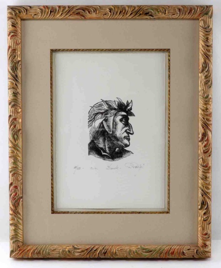 FRAMED LITHOGRAPH NUMBERED SIGNED DANTE PAKIGI