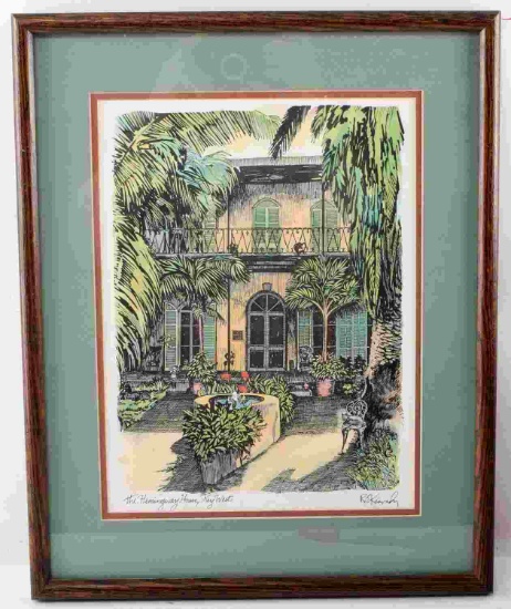 R E KENNEDY THE HEMINGWAY HOUSE KEY WEST PRINT