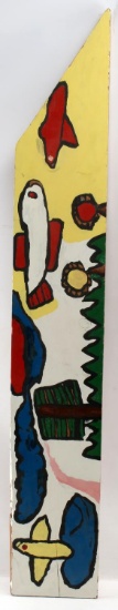ENAMEL ON BOARD FOLK ART ROSIE LEE LIGHT PAINTING