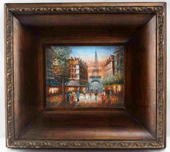 SMALL IMPRESSIONIST PAINTING OF PARIS EIFFEL TOWER