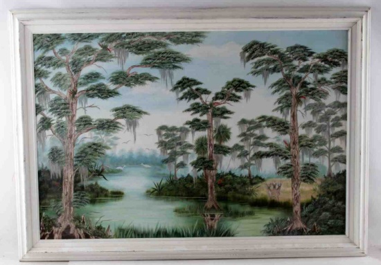 OIL ON CANVAS PAINTING IN HIGHWAYMEN STYLE SIGNED