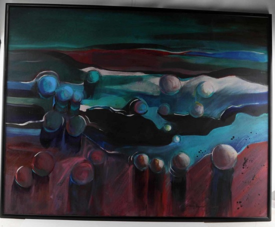 COLLEEN NEWPORT STEVENS ABSTRACT ACRYLIC ON CANVAS