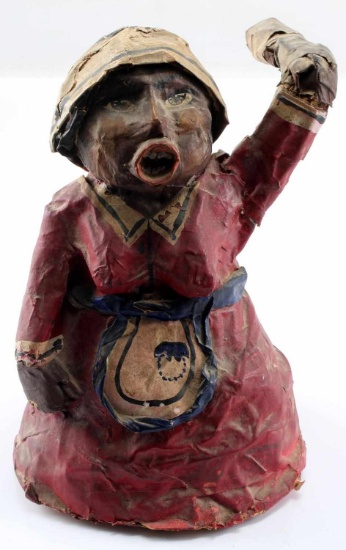 ANTIQUE PAPER MACHE BLACK AMERICANA DOLL