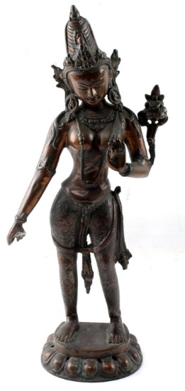 BRONZE BUDDHIST DEITY TARA STATUE SCULPTURE