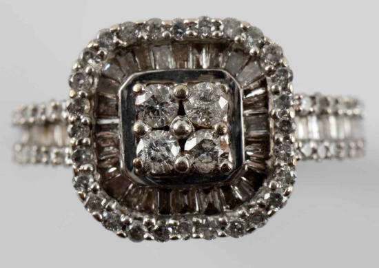 10 KT WHITE GOLD DIAMOND WEDDING RING .41 TCW