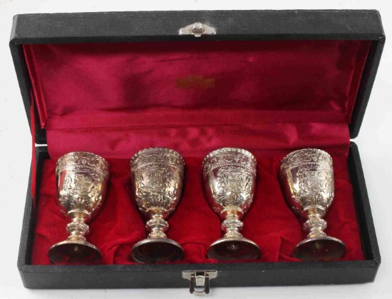 CORBELL & CO SILVER PLATE CORDIAL CUPS SET OF 4