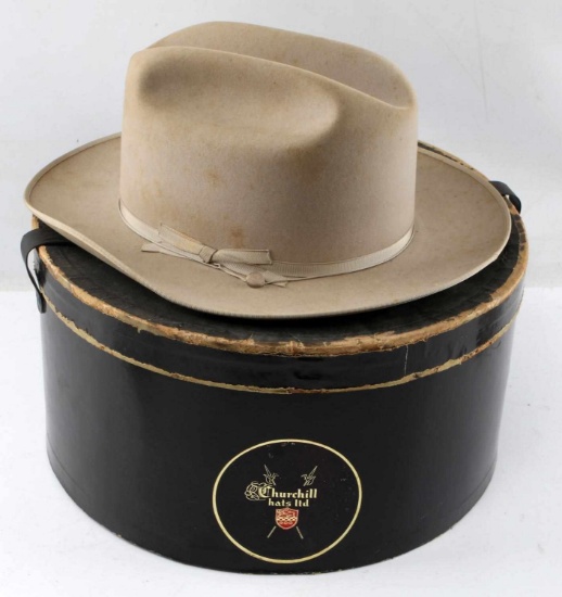 VINTAGE MENS STETSON HAT SIZE 7 IN ORIGINAL BOX