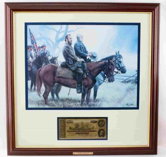JACKSON AND LEE PRINT W GENUINE CONFEDERATE NOTE