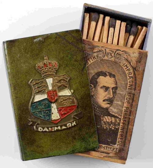 VINTAGE DANISH TRENCH ART MATCHBOX HOLDER