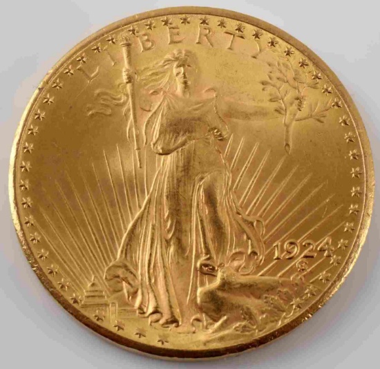 1924 GOLD ST GAUDENS $50 DOUBLE EAGLE BU COIN