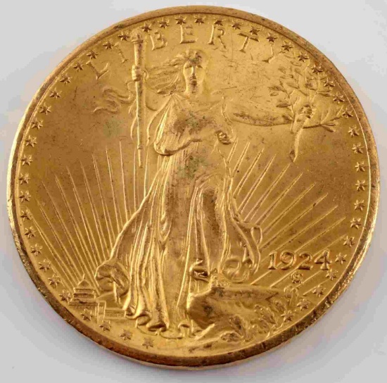 1924 ST GAUDENS $50 GOLD DOUBLE EAGLE BU COIN