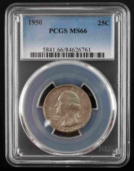 1950 WASHINGTON QUARTER PCGS MS 66