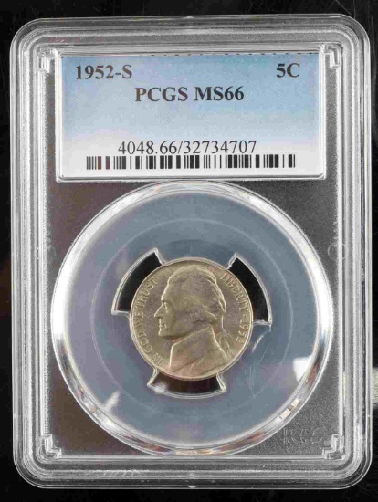 1952 S JEFFERSON NICKEL MS 66 PCGS