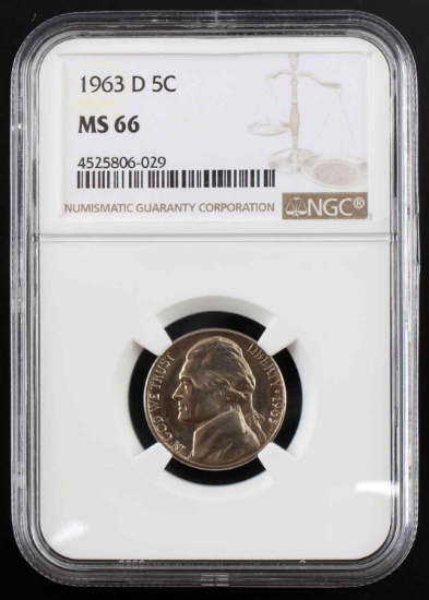 1963 D JEFFERSON NICKEL PCGS MS66