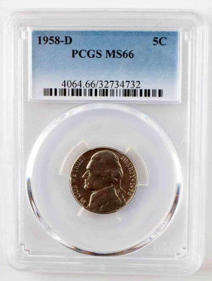 1958 D JEFFERSON NICKEL PCGS MS66