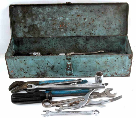 METAL BOX FULL OF SOCKET WRENCH ASSORTMENT
