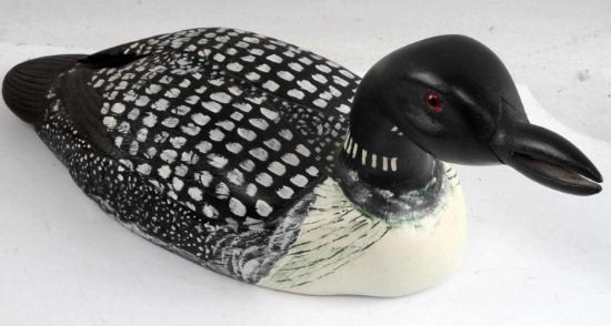 SIGNED 1980S CHESAPEAKE BAY COMMON LOON DUCK DECOY