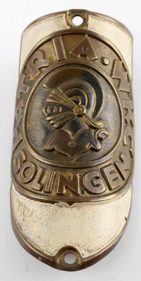 GERMAN 1930S BRASS WKC BICYCLE EMBLEM BADGE