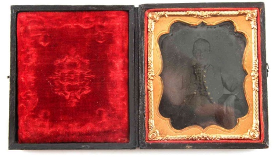 CIVIL WAR CONFEDERATE SOLDIER AMBROTYPE PHOTOGRAPH