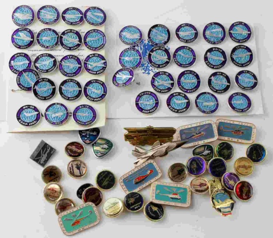 SOVIET AVIATION PIN BADGE LOT AEROFLOT & MILITARY