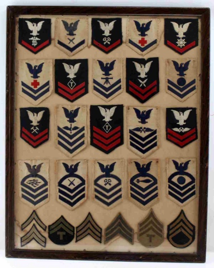 WWII US ARMY & NAVY INSIGNIA PATCH LOT OF 27