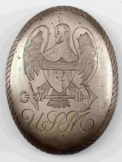 US MARINE CORPS WAR OF 1812 SILVER BELT PLATE