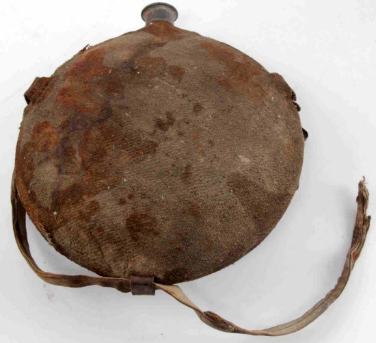 ORIGINAL 1858 CIVIL WAR CANTEEN WITH CLOTH COVER