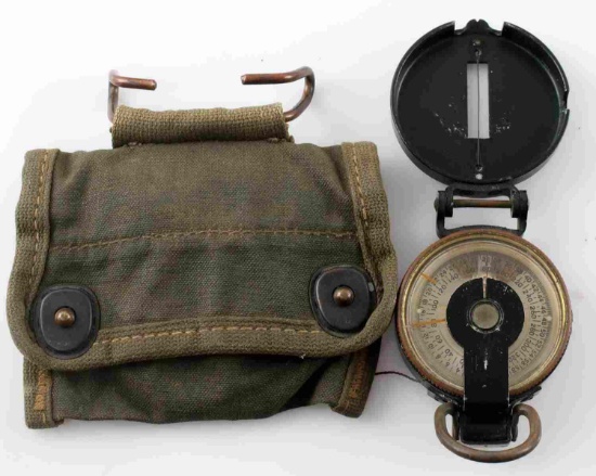 WWII US ARMY CORPS OF ENGINEERS COMPASS AND CASE