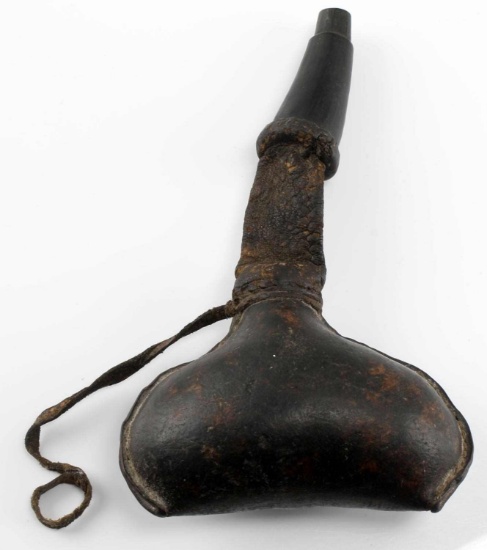 ANTIQUE BEDOUIN CAMEL SCROTUM POWDER FLASK