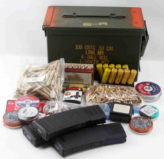 OVER 500 ROUNDS OF MIXED AMMO 5.56 22 357 177 45