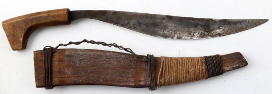 SOUTHEAST ASIAN BOLO KNIFE WOODEN SCABBARD