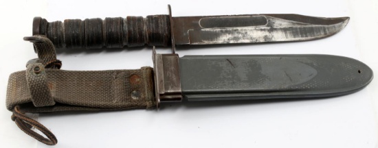 WWII US NAVY MK II KA BAR FIGHTING KNIFE ROBESON