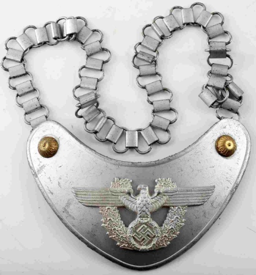 WWII GERMAN THIRD REICH POLICE GORGET