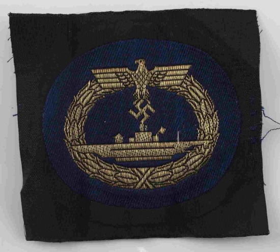 WWII GERMAN THIRD REICH U-BOAT OFFICER PATCH