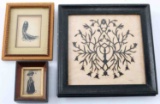 LOT OF THREE PIECES BLACK PAPERCUT & BLACK PRINTS