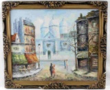 OIL ON CANVAS IMPRESSIONISTIC PARISIAN STREET