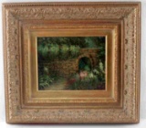 OIL ON CANVAS IMPRESSIONISTIC FLORAL LANDSCAPE