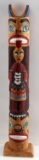 PACIFIC NORTHWEST HAND CARVED SMALL TOTEM POLE