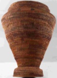 HANDWOVEN STANDING NATIVE AMERICAN PATTERN BASKET